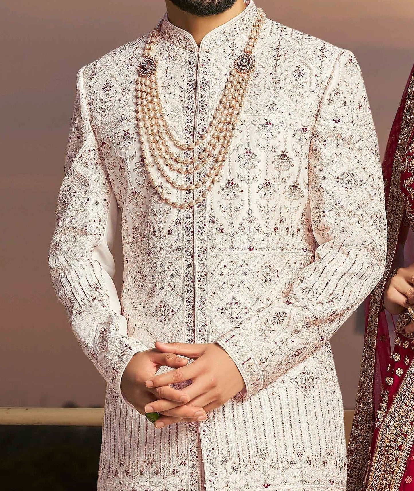 Cream Sherwani