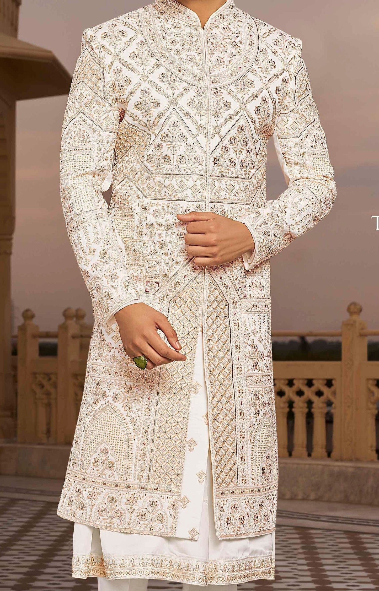 White Sherwani