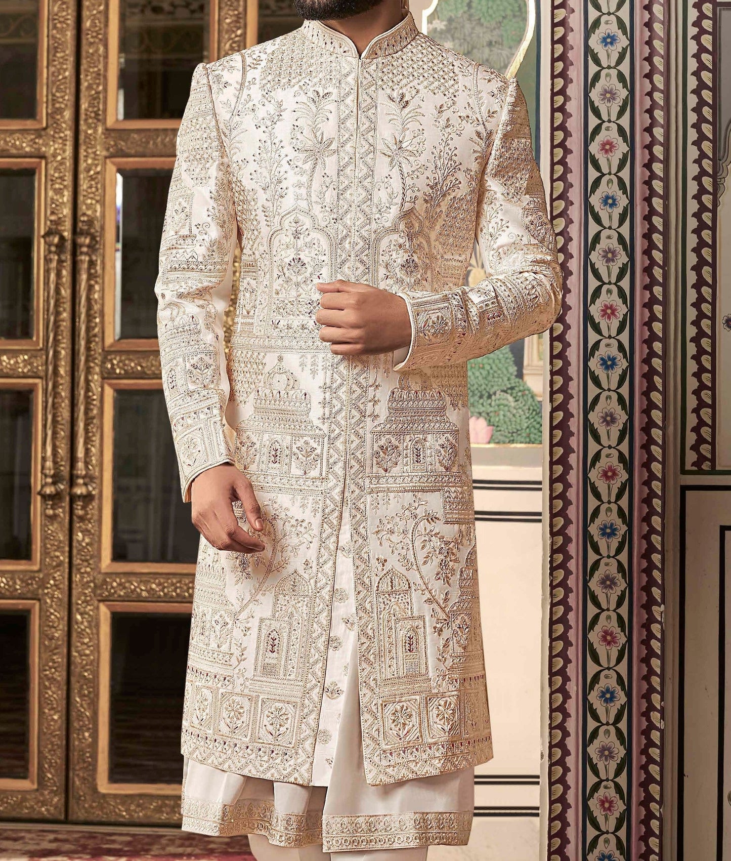 Creamish White Sherwani