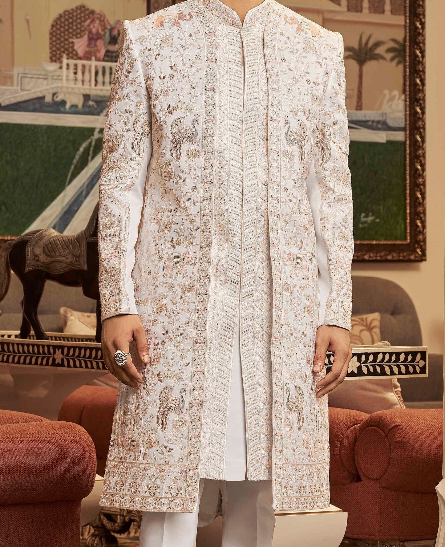 White / CreamSherwani
