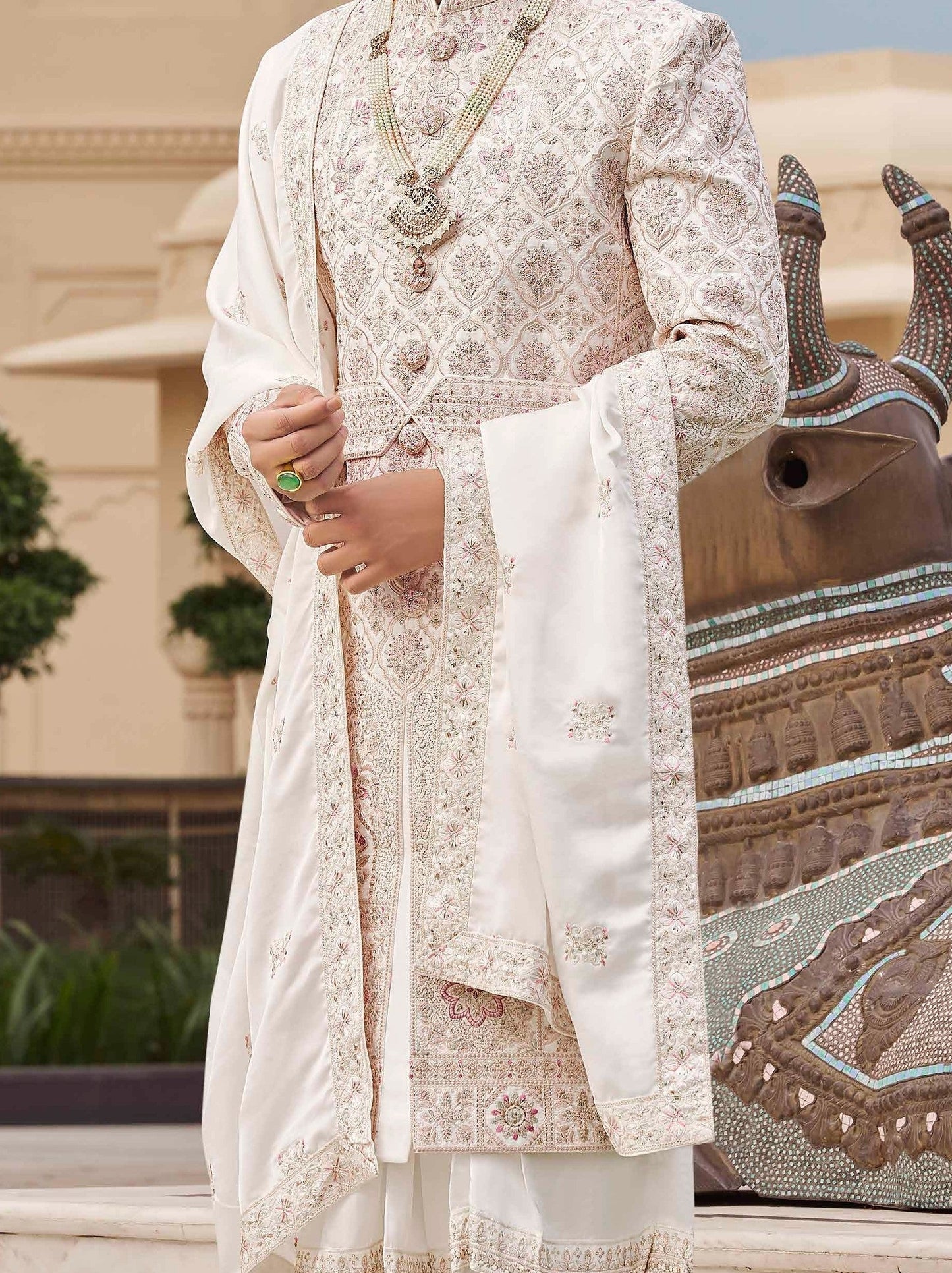 White Sherwani