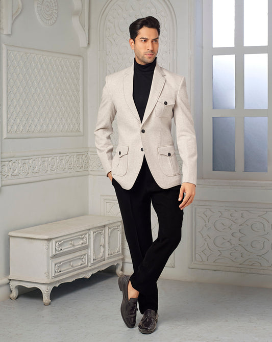 Cream texture Blazer