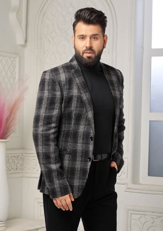 Black checks blazer