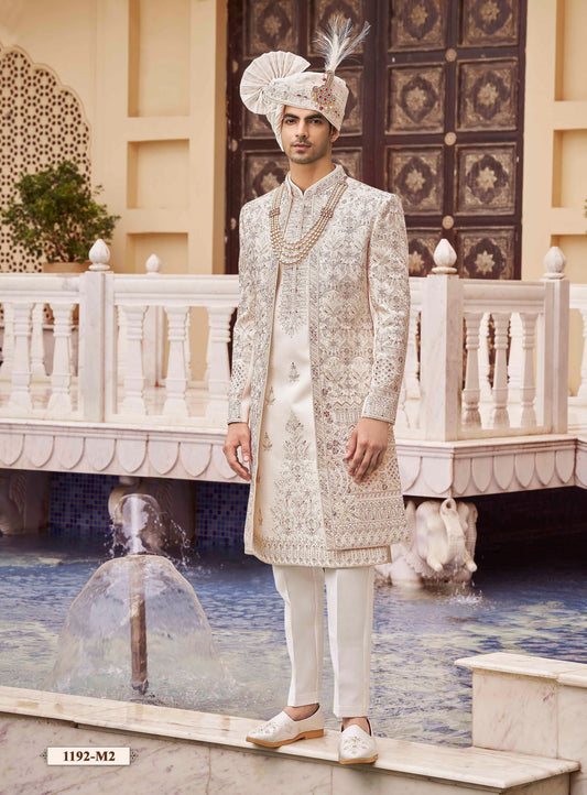 Warm White / Rose Gold Sherwani