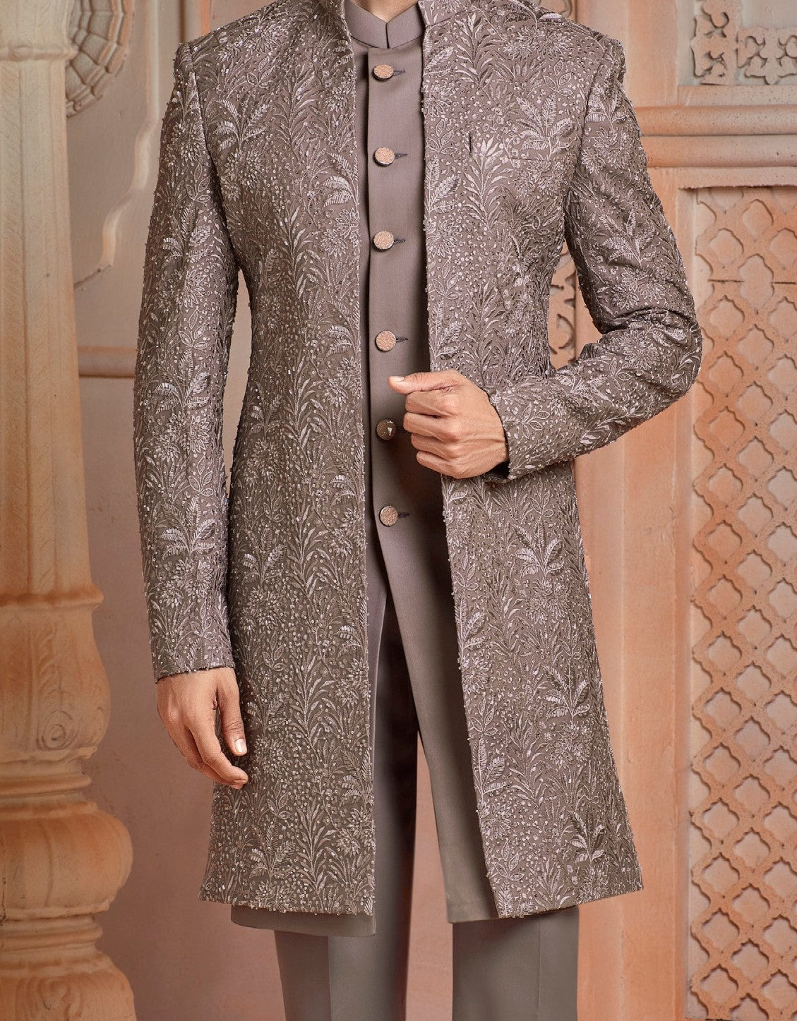 Rose gold beads work indo western