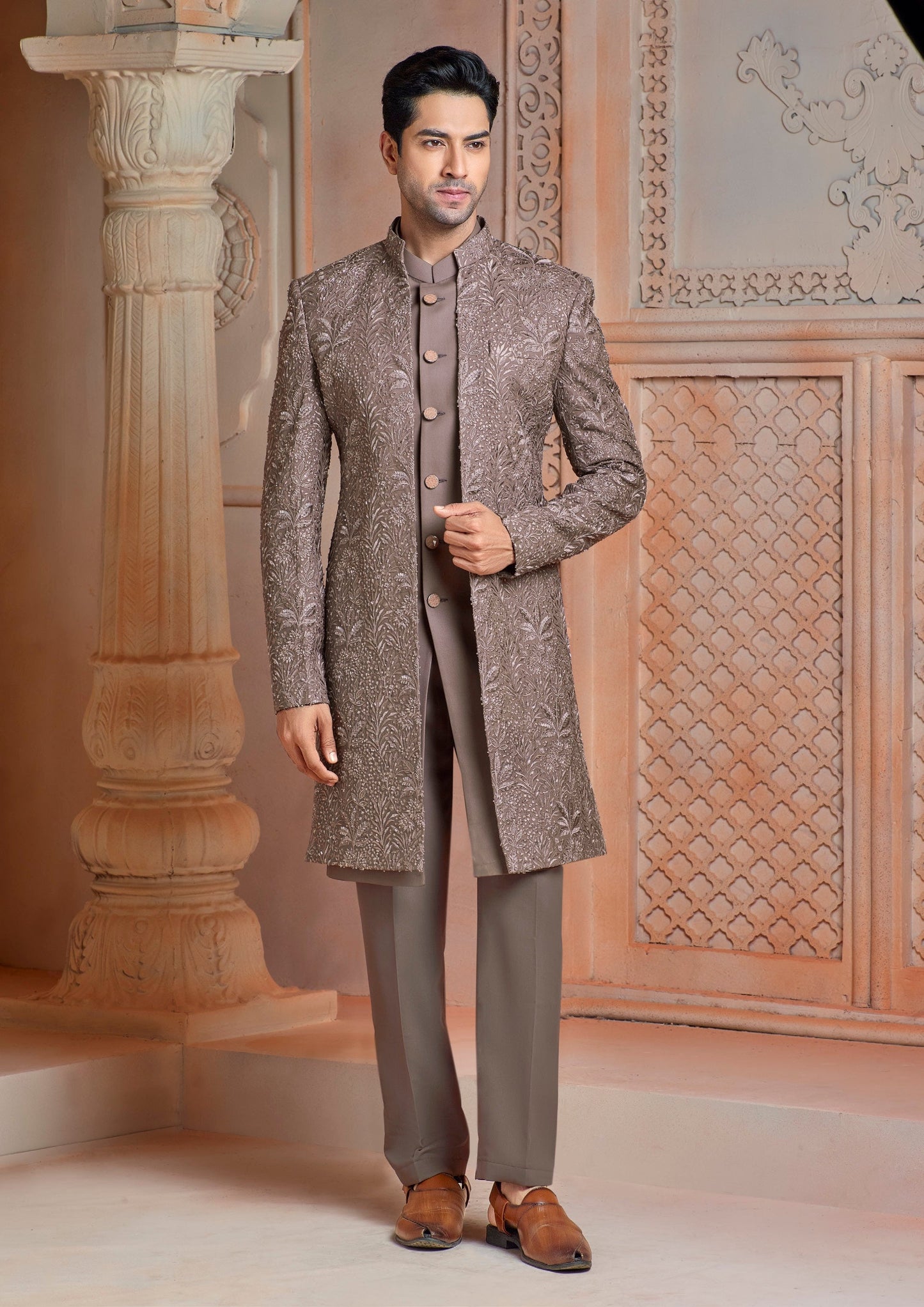 Rose gold beads work indo western