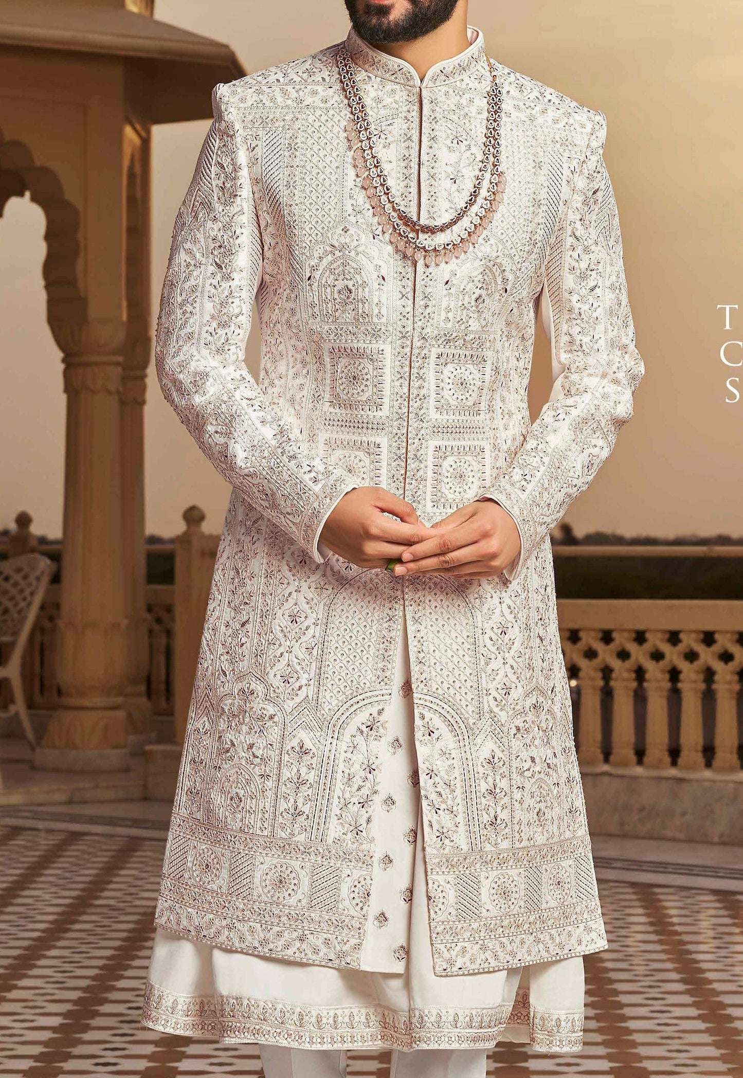 Cream Sherwani