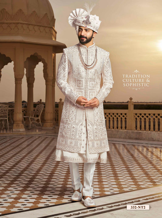 Cream Sherwani