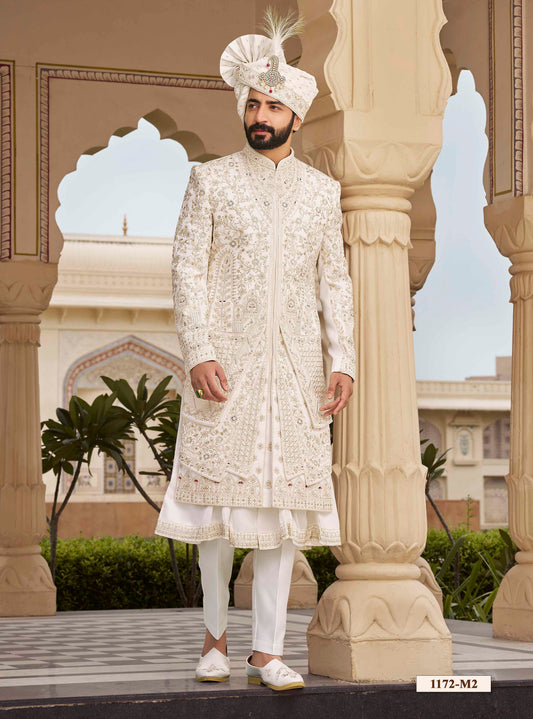Warm white / Rose Gold Sherwani
