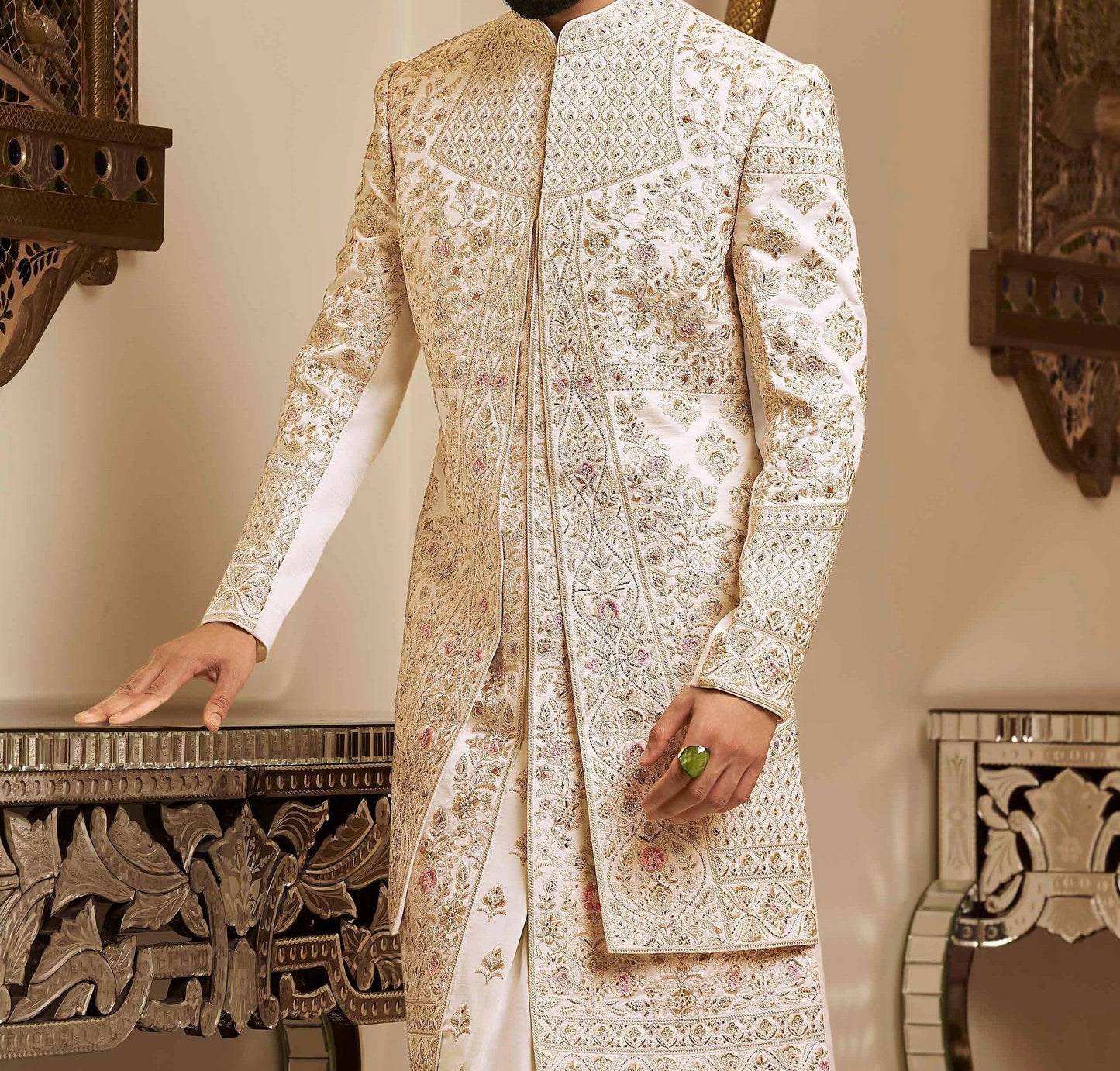 Off white Sherwani
