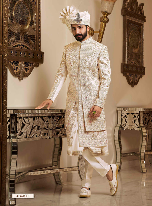 Off white Sherwani