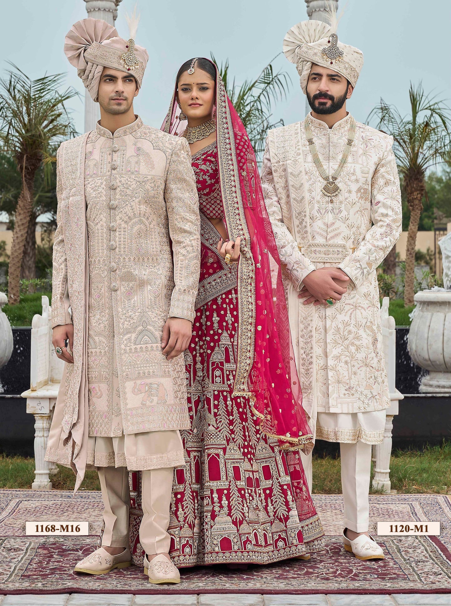 White / Rose Gold Sherwani