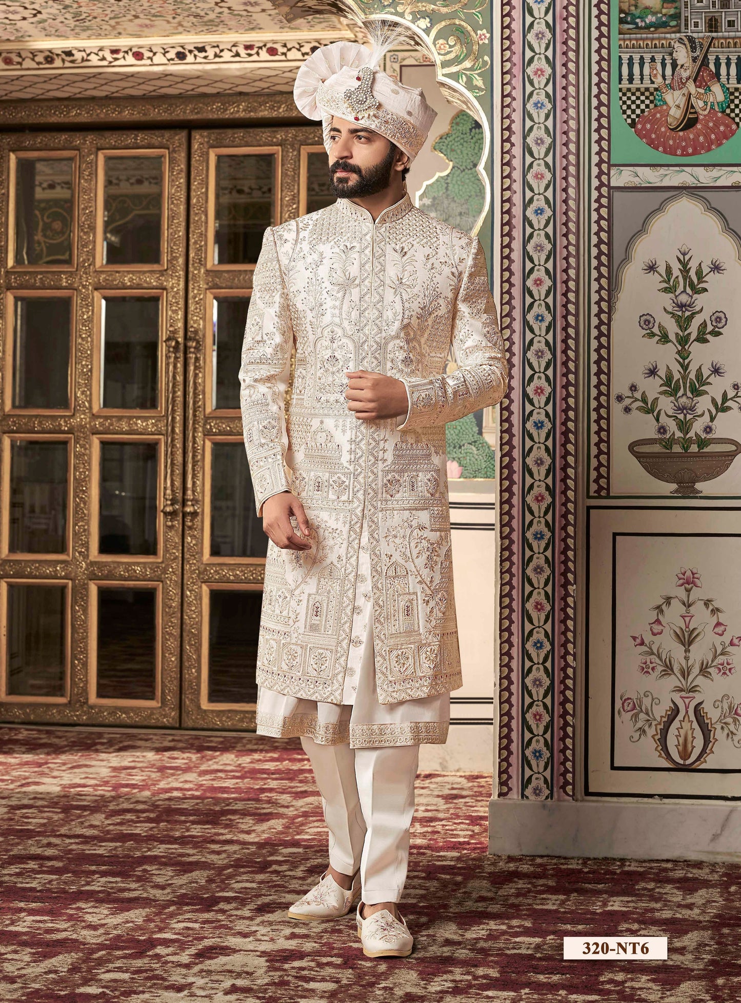 Creamish White Sherwani