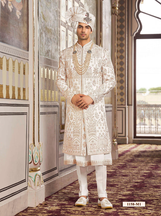 White Sherwani