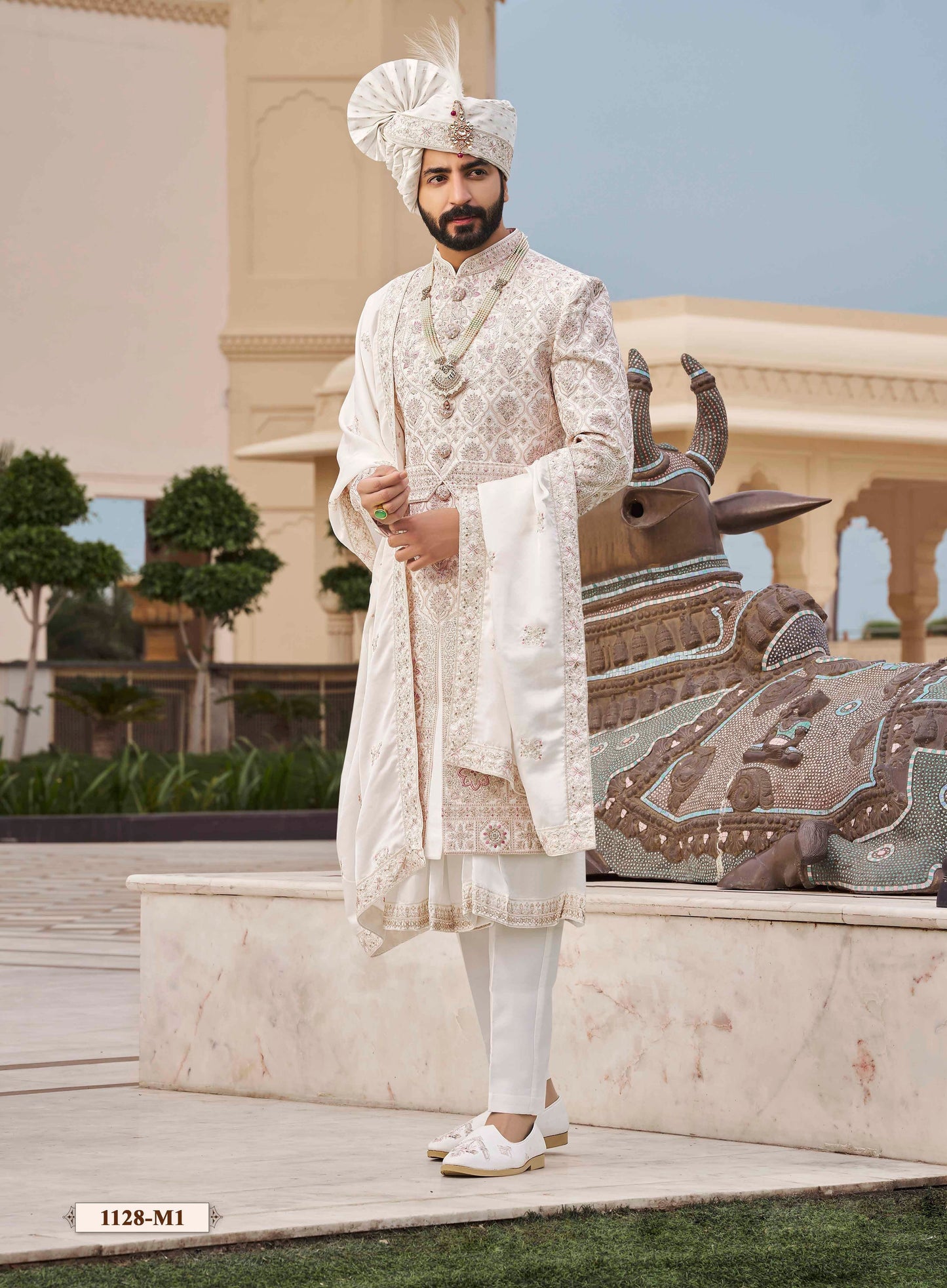 White Sherwani