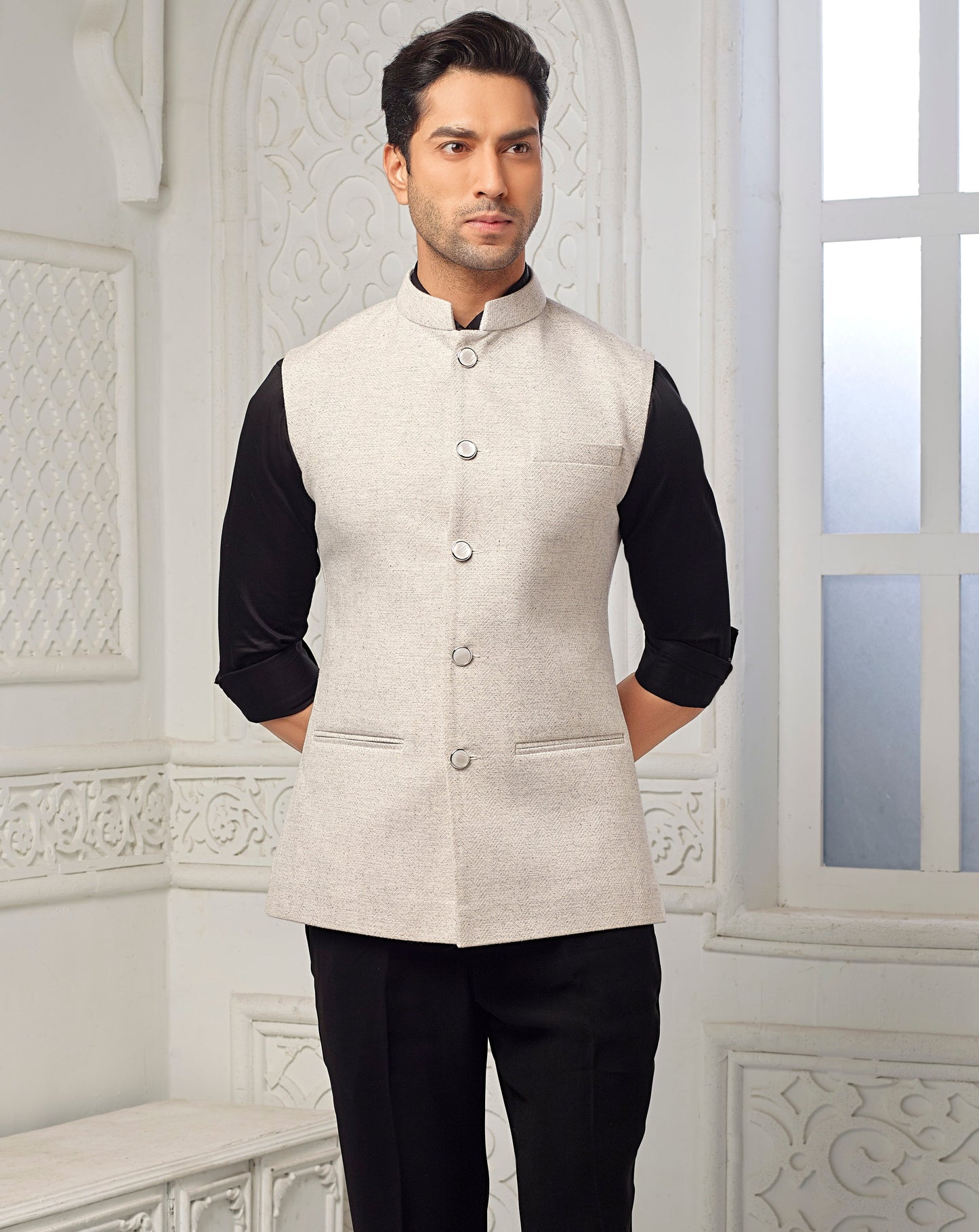 Cream texture Blazer