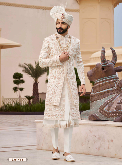 Off white Sherwani