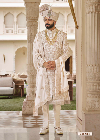 White Cream Sherwani