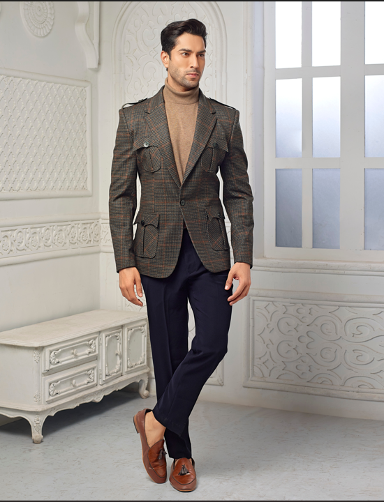 Forest Green checks blazer