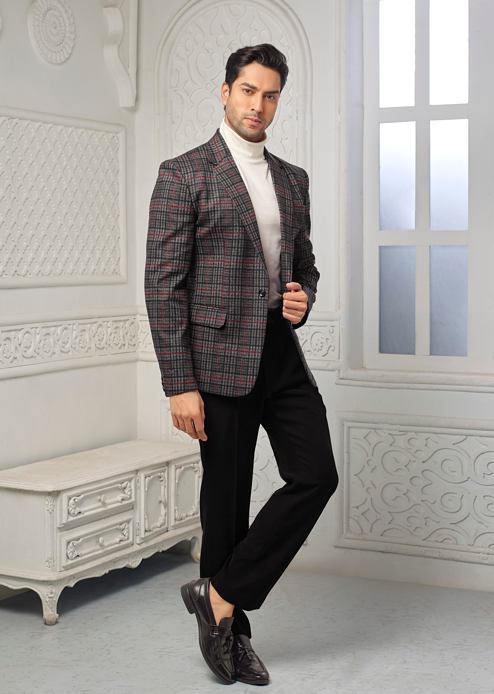 Grey checks blazer